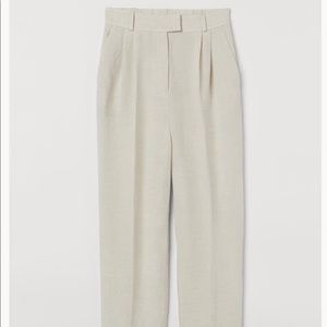 H&M High waisted, tan, linen trouser